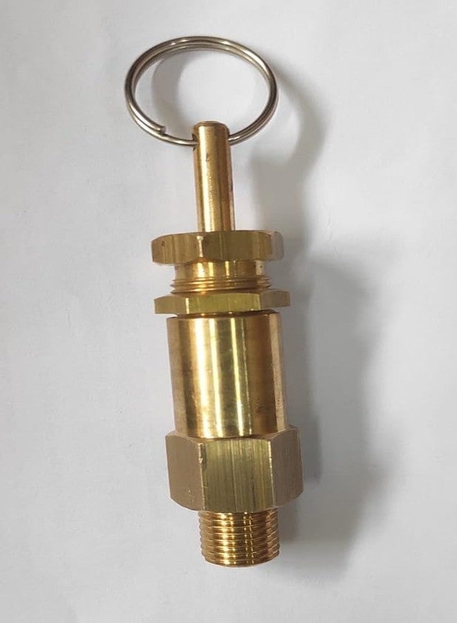 DLEIN 1/2" BSP Brass Heavy Duty Safety Valve Air Release Valve for Compresor Brass Air Compressor Pressure Valv Apply to Outdoor Industrial Compressor Check Valv Overpressure protection 1pc (1/2) - Image 1