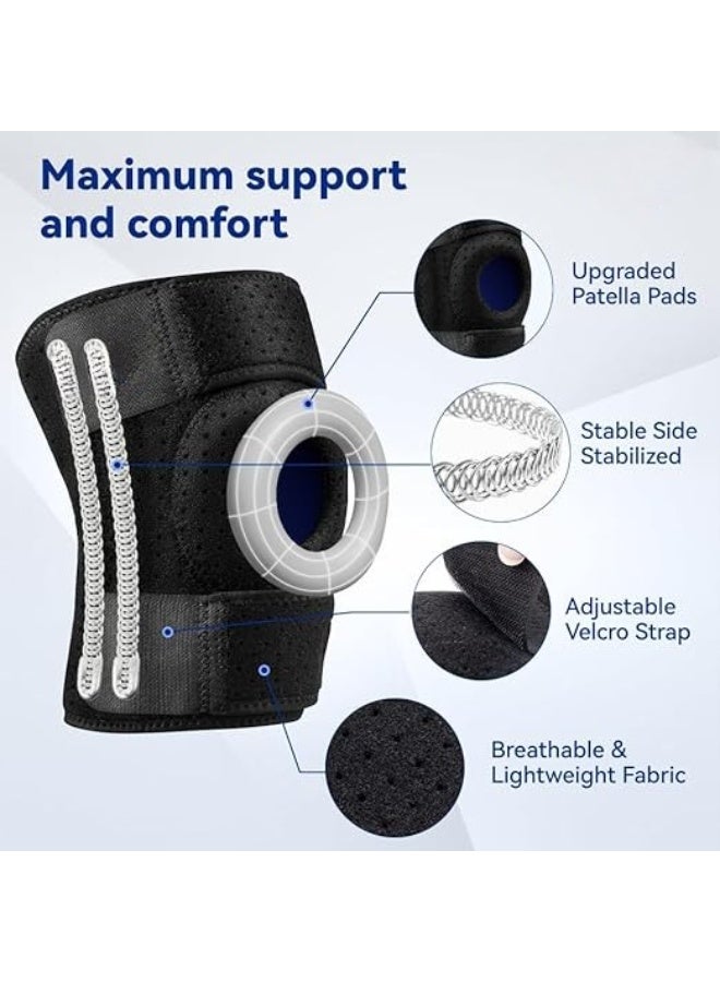 Adjustable Knee Brace with Gel Pads & Spring Stabilizers - Strong Support for Joint Pain & Recovery - Easy-to-Use for Daily Stability - Image 4