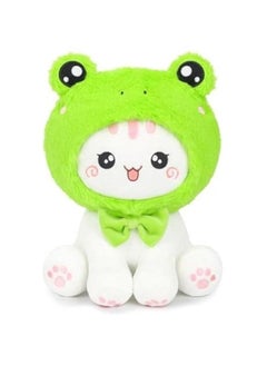 Generic Cute Frog Cat Plush Toy 10 Kawaii Kitten Stuffed Animal, Froggy Plushie Pillow Gift for Kids  - Image 1