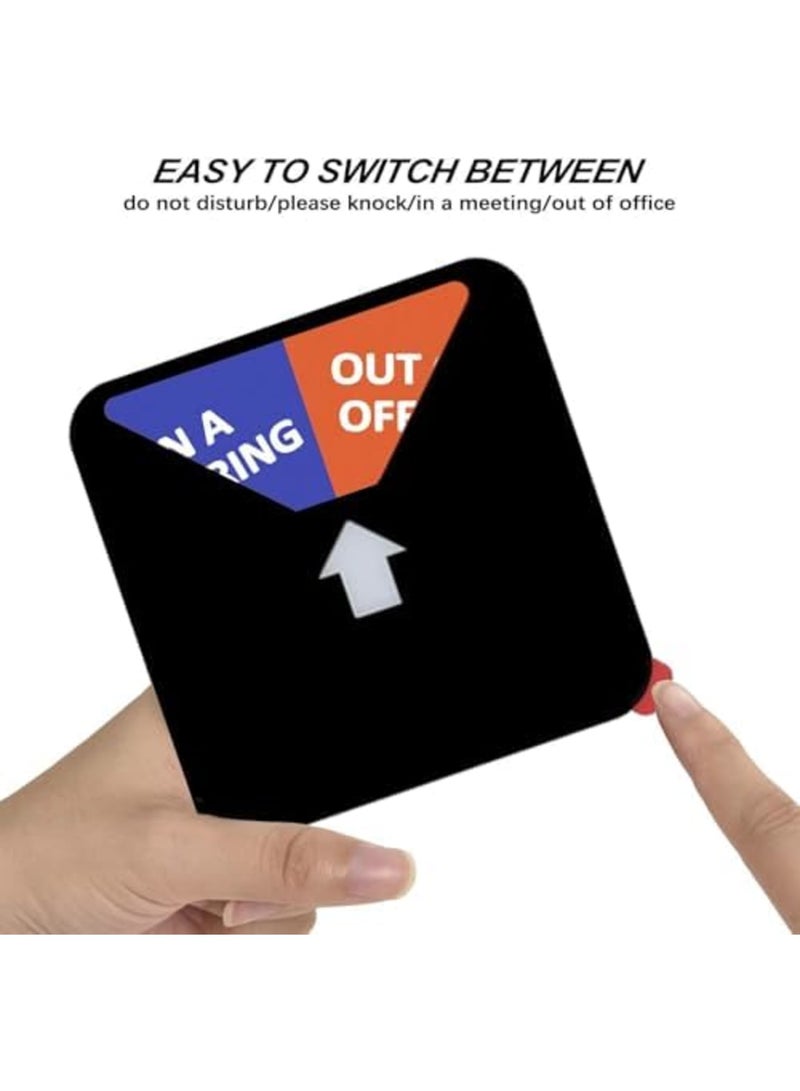 SYOSI Magnetic Office Privacy Sign for Door, Do Not Disturb/Please Knock/In a Meeting/Out of Bureau Indicator for Work from Home or Offices Use, Easy Slide, No Scratch, Black (2PCS,Square, Black) - Image 5