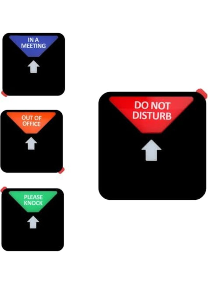 SYOSI Magnetic Office Privacy Sign for Door, Do Not Disturb/Please Knock/In a Meeting/Out of Bureau Indicator for Work from Home or Offices Use, Easy Slide, No Scratch, Black (2PCS,Square, Black) - Image 1