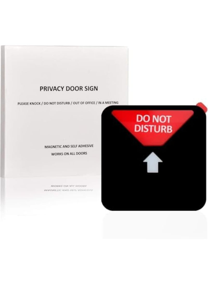 SYOSI Magnetic Office Privacy Sign for Door, Do Not Disturb/Please Knock/In a Meeting/Out of Bureau Indicator for Work from Home or Offices Use, Easy Slide, No Scratch, Black (2PCS,Square, Black) - Image 3