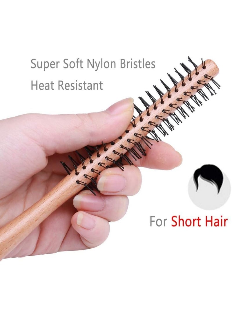 INFLUX Small Round Bristle Hair Brush - Curly Hair Brush, Scalp Massager, Detangling Tool for Men & Women, Wooden Handle Styling Brush  - Image 5