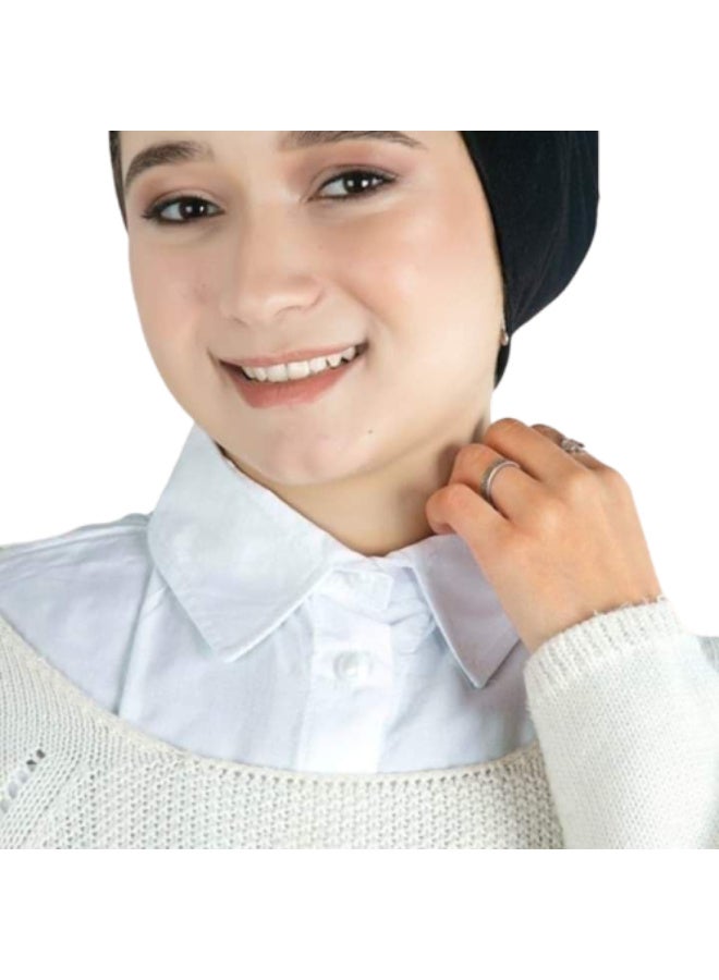 مكمل حجاب ياقة قميص مريحة بتصميم مريح عصرى - Image 1