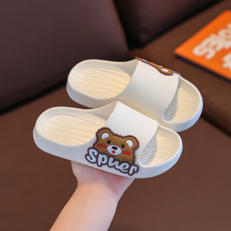 [Dropshipping] Adult Family Slippers Summer Boys and Girls Indoor Bathroom Bathing Cartoon Cute Home Shoes White