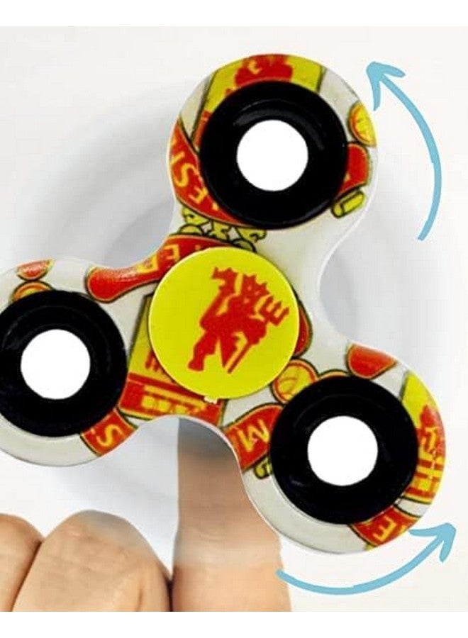 Premsons Premsons® Hand Spinner Desk Toy - High Speed Smooth Finger Spin Sensory Fidget Stress Relief Game Play for Kids & Adults - Birthday Party Gift - Combo - Football-MU + Metal Gold Dual - Image 4