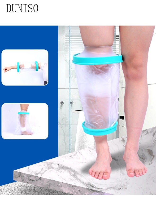 DUNISO Shower waterproof protective cover, adult knee waterproof plaster protector, leg surgical wound bandage can be reused - Image 1