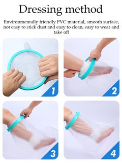 DUNISO Shower waterproof protective cover, adult knee waterproof plaster protector, leg surgical wound bandage can be reused  - Image 4