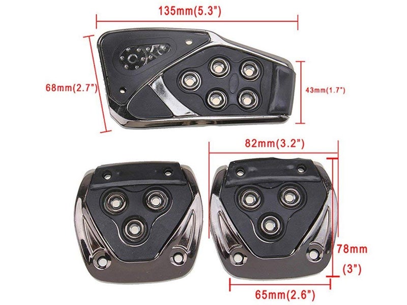 Selifaur 3 Pcs Black Non-Slip Manual Car Pedals kit Pad Covers Set for Maruti Suzuki Xl6 - Image 5