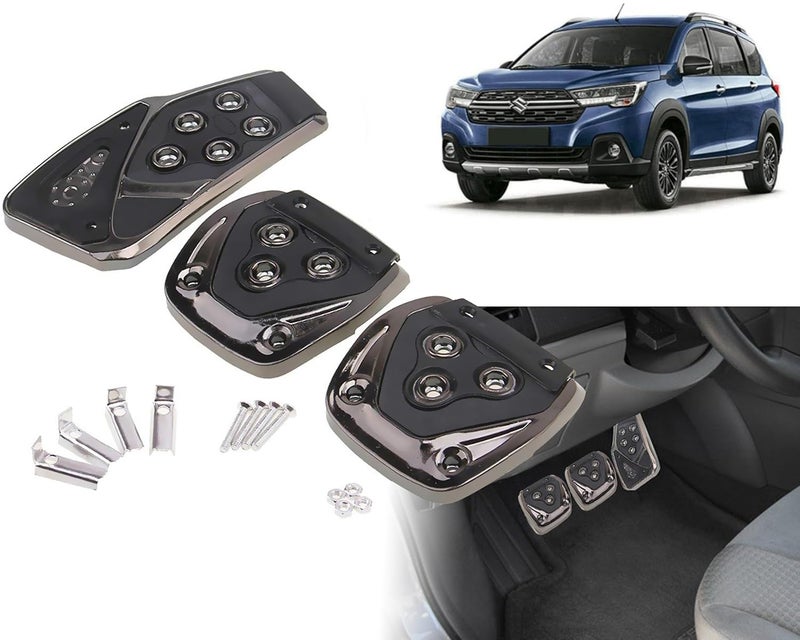 Selifaur 3 Pcs Black Non-Slip Manual Car Pedals kit Pad Covers Set for Maruti Suzuki Xl6 - Image 1