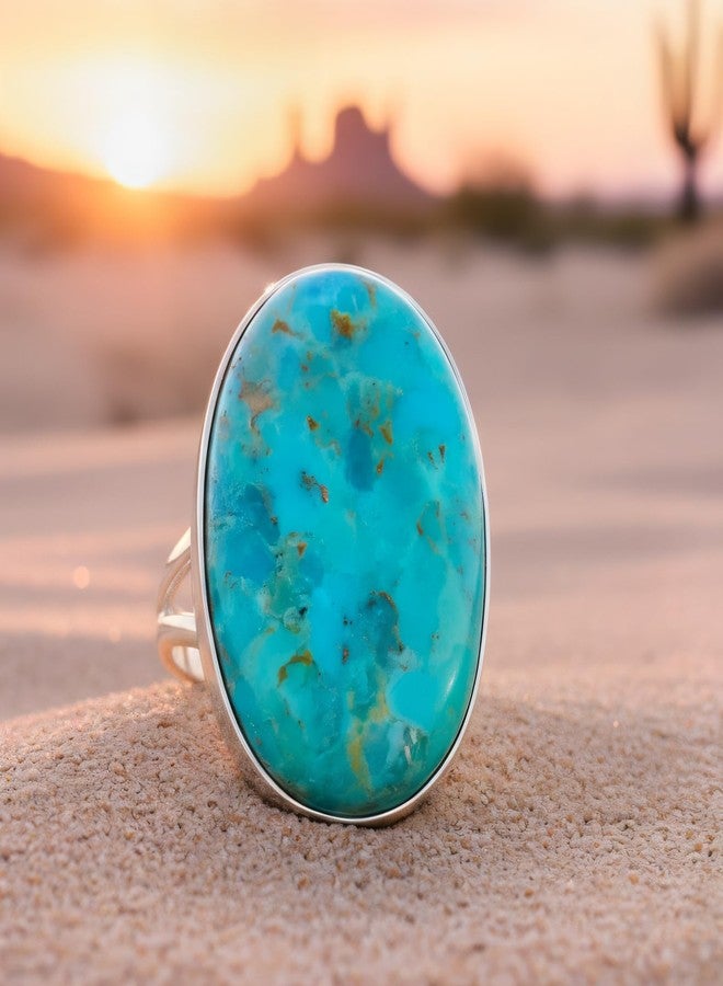 Turquoise Network Turquoise Ring Sterling Silver (PICK COLOR) (Turquoise, 7) - Image 5
