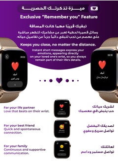 Urjwan Smartwatch 10th Gen – Gold, 42mm | AMOLED Ultra-Clear Display, Photo Display Feature, Exclusive App, “Remember You” instance messaging, Slimmer Design with Reduced Bezels, New Colors with Extra Strap, Call & Notification Support.  - Image 3