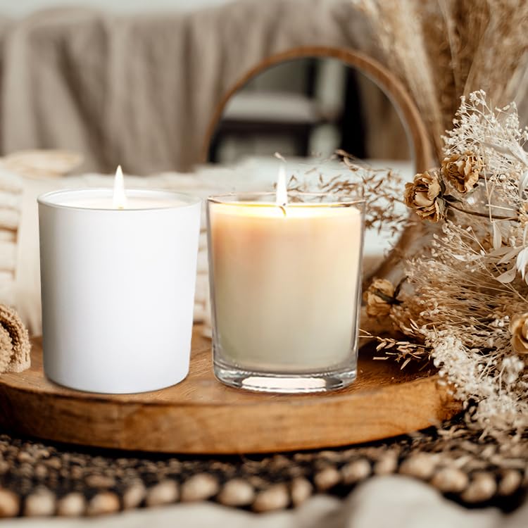 SHOWIN 14 OZ Thick Candle Jars for Making Candles 12 Pcs, 3 Wick Empty Jars with Wood Lids for Candle Making, Sample Container,Clear - Image 5