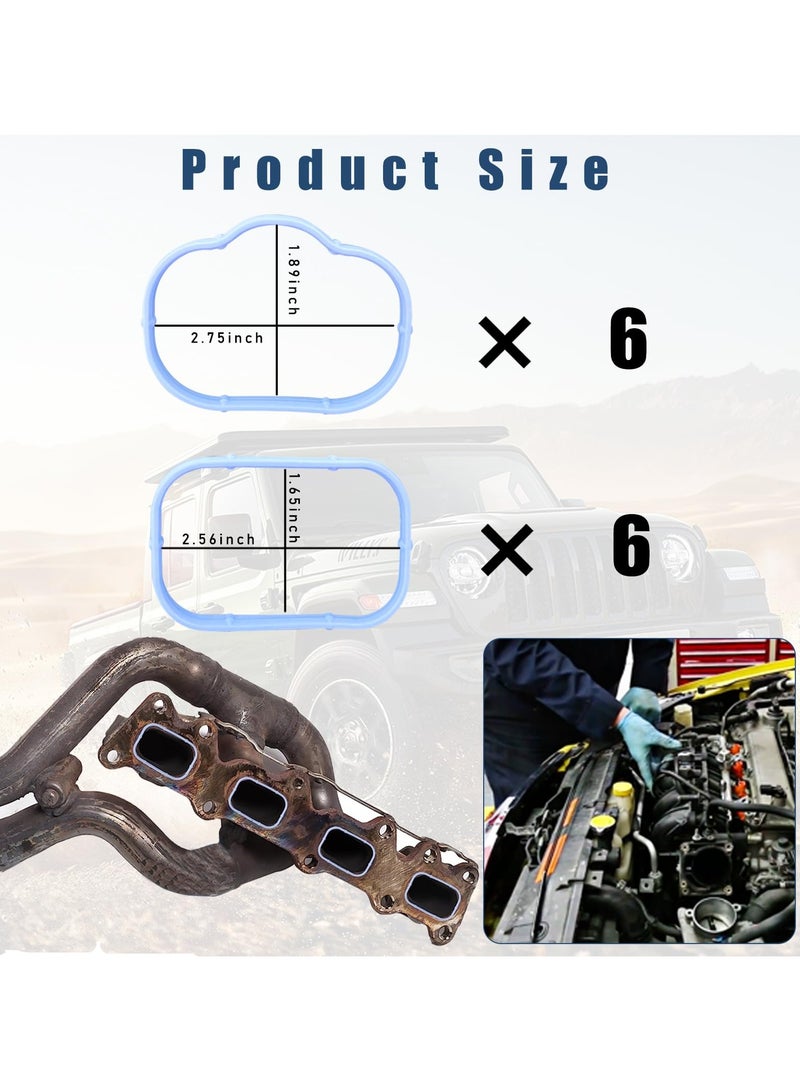 Zikra Car Intake Manifold Gasket Set, 12PCS Intake Manifold Gaskets Include Lower & Upper Gasket Plenum, Tight Intake Manifold Rubber Sealing, Engin Gasket, Compatible with Chrysler, Dodge, Jeep - Image 2