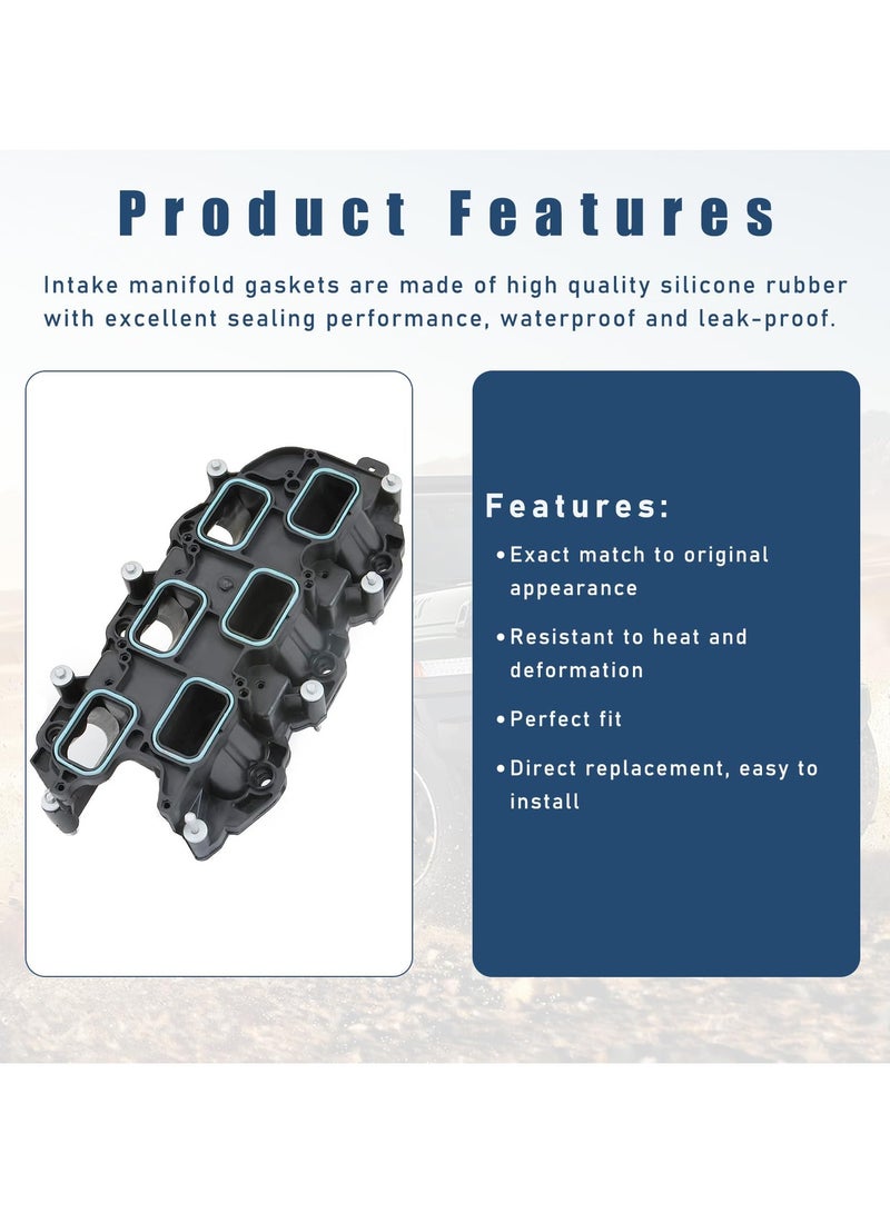 Zikra Car Intake Manifold Gasket Set, 12PCS Intake Manifold Gaskets Include Lower & Upper Gasket Plenum, Tight Intake Manifold Rubber Sealing, Engin Gasket, Compatible with Chrysler, Dodge, Jeep - Image 3