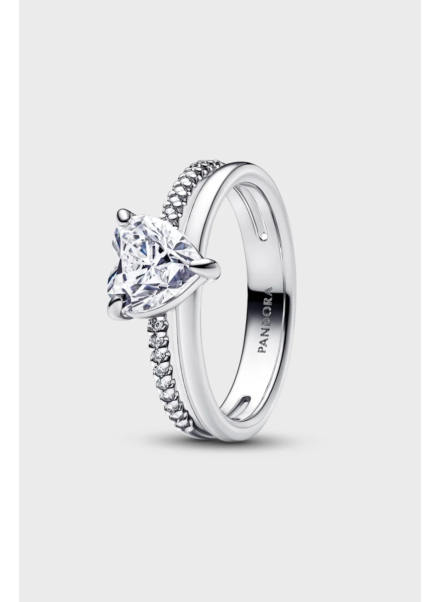 باندورا Heart Sterling Ring