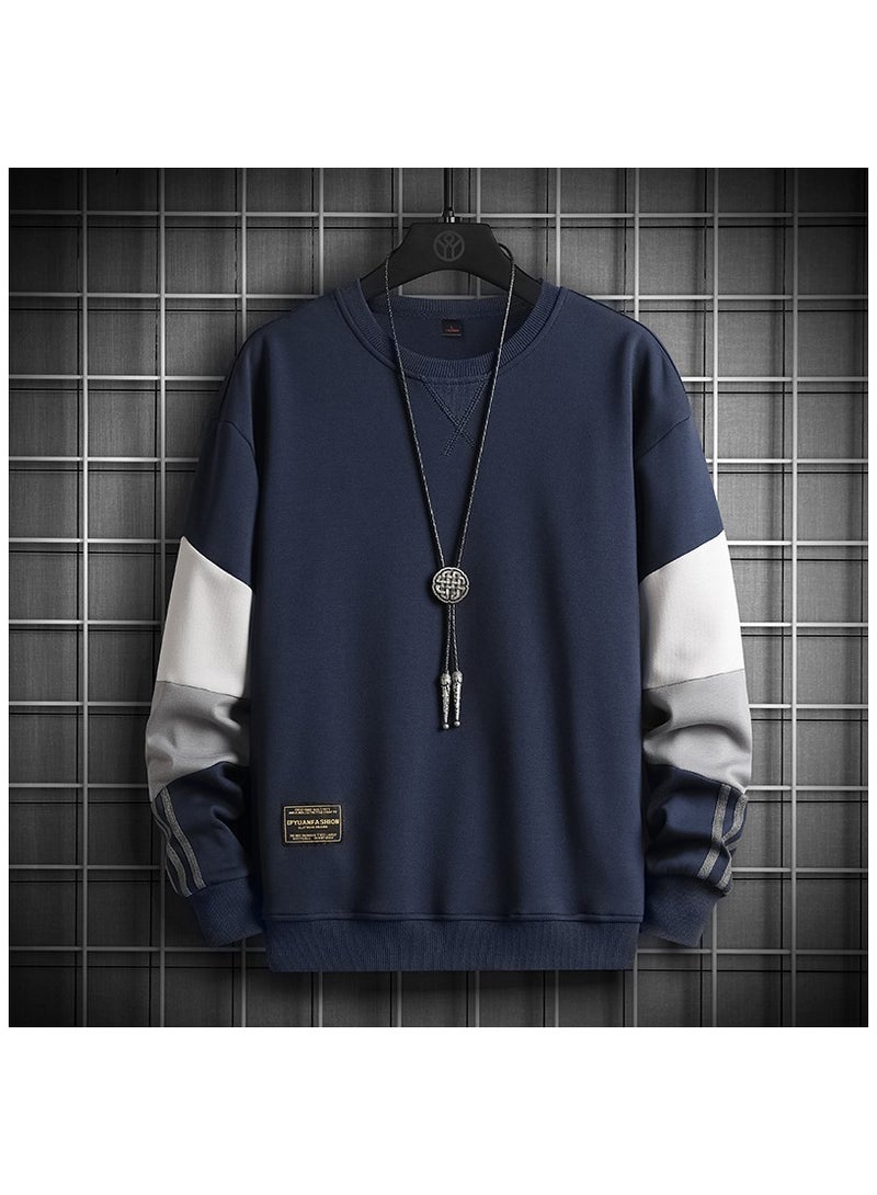 Large Size Fashionable Men's Long Sleeved Easy To Match Sports Hoodie T-shirt  - Image 1