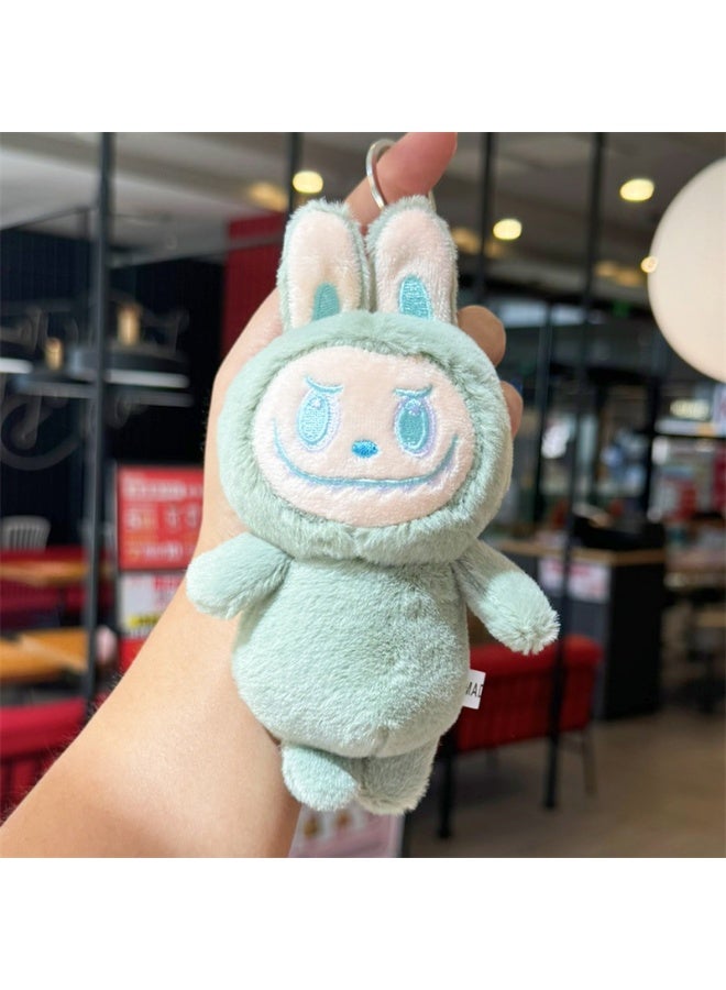 New Labubu Plush Toy Keychain Charm Gift Frowning Rab light blue 