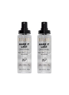 Ilani Make It Last Original Natural Finish Setting Spray 3In1 Setting Spray And Primer Prime + Correct + Set Makeup Finishing Spray And Primer Long Lasting Makeup Primer And Spray 2 Pack