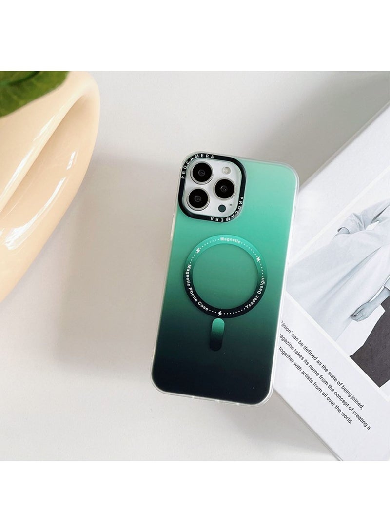 iPhone 14 Pro Max Case Cover Military Grade Drop Tested Compatible with MagSafe Slim Protective Matte Silicone Shock Proof, Heat Dissipation, Magnetic Attraction, for IPhone 14 Pro Max Green - Image 3