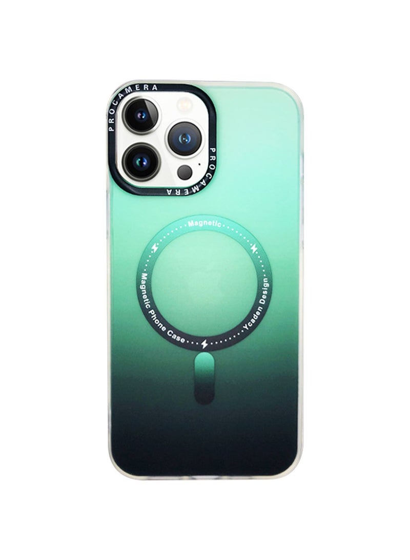 iPhone 14 Pro Max Case Cover Military Grade Drop Tested Compatible with MagSafe Slim Protective Matte Silicone Shock Proof, Heat Dissipation, Magnetic Attraction, for IPhone 14 Pro Max Green - Image 1