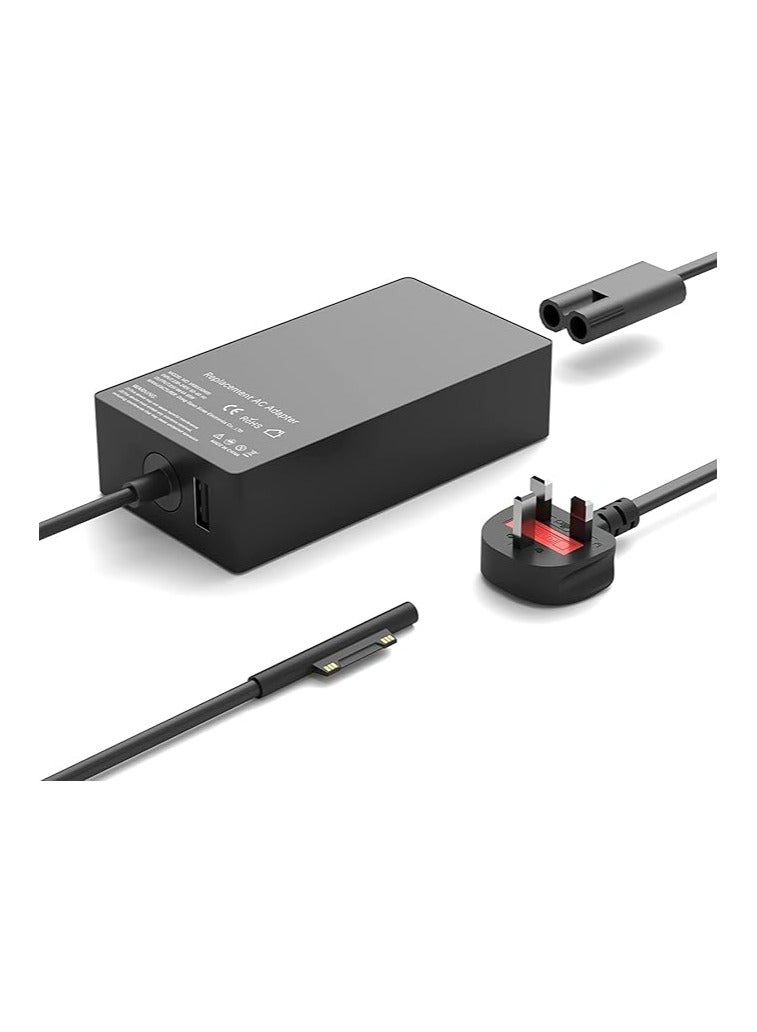 Terabyte Surface Pro Charger, 15V 4A 65W Laptop Power Adapter for Microsoft Surface Pro 3/4/5/6/7/8/X Surface Book 1 2 3 Surface Go 1 2 Surface Tablet with USB Charging Port - Image 2