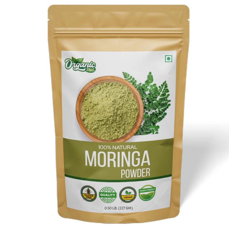 ORGANIC ZING Moringa Powder Food Grade 227 g 8 oz Finely Ground Moringa Oleifera Leaf Powder for Smoothies Cooking Daily Use - Image 2