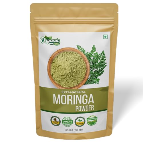 ORGANIC ZING Moringa Powder Food Grade 227 g 8 oz Finely Ground Moringa Oleifera Leaf Powder for Smoothies Cooking Daily Use - Image 1