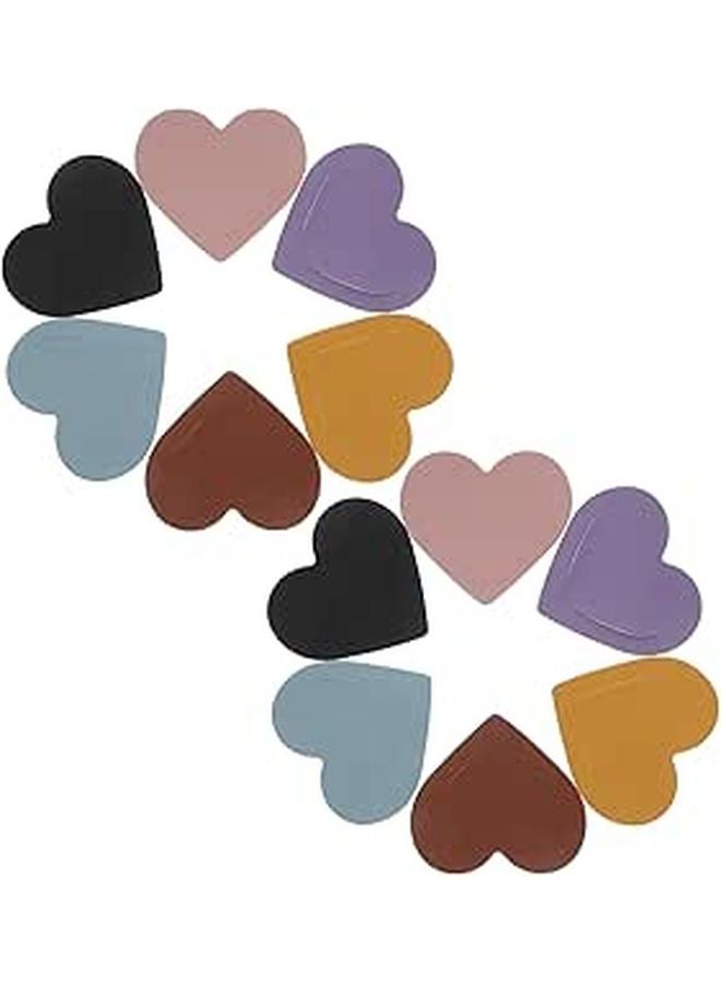 12 Pcs PU Leather Heart Shape Corner Bookmarks For Women Students Gifts - Image 1