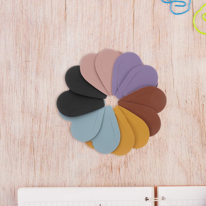 12 Pcs PU Leather Heart Shape Corner Bookmarks For Women Students Gifts - Image 5