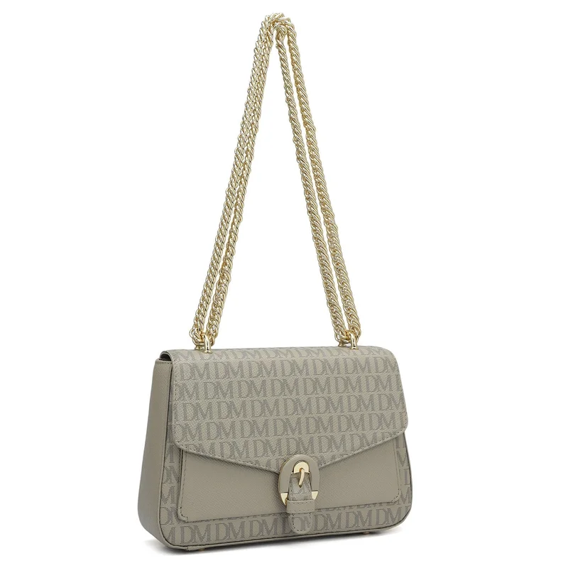 دا ميلانو Genuine Leather Grey Sling Bag