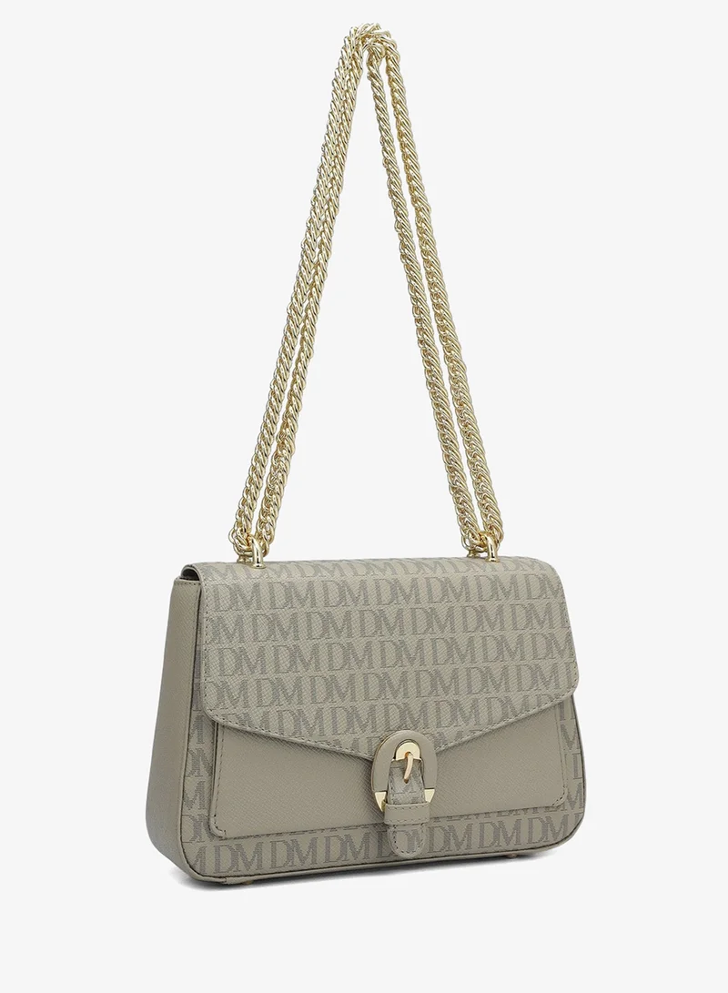 دا ميلانو Genuine Leather Grey Sling Bag