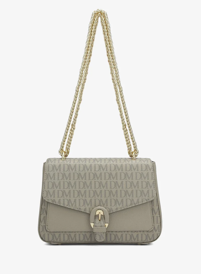 دا ميلانو Genuine Leather Grey Sling Bag