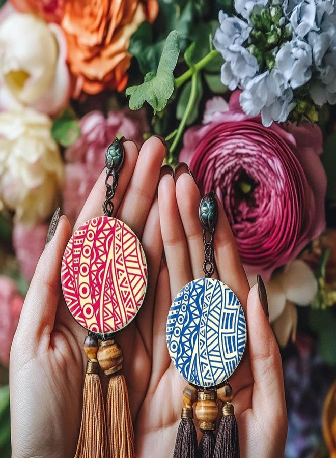 CHGCRAFT 16 Sheets 16 Styles Retro Lace Polymer Clay Texture Mat Mandala Tree Modeling Pattern Pad Bohemian Texture Sheets for Polymer Clay Making Earrings Jewerly Tools, 4×2.6 inch - Image 5