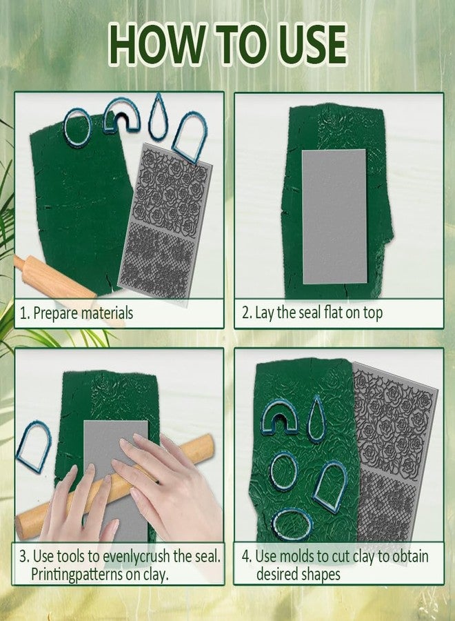 CHGCRAFT 16 Sheets 16 Styles Retro Lace Polymer Clay Texture Mat Mandala Tree Modeling Pattern Pad Bohemian Texture Sheets for Polymer Clay Making Earrings Jewerly Tools, 4×2.6 inch - Image 3