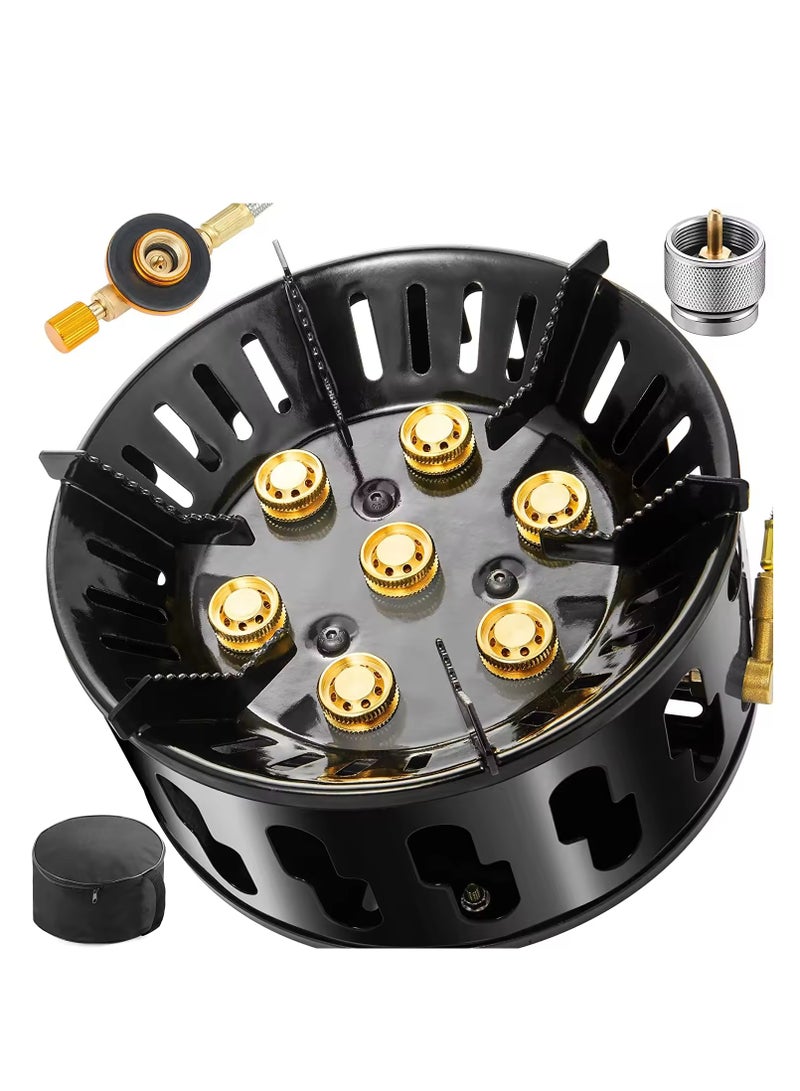 Rani Portable Outdoor Gas Stove Burner Blue Flame Seven Hole Burner Stove - Image 1