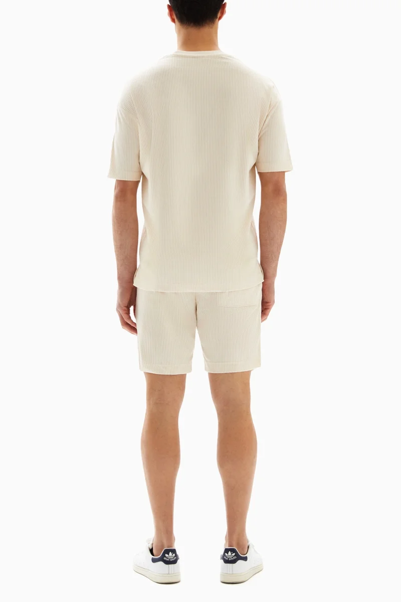 Wecre8 Beige "Freedom" Set of T-shirt and Shorts By WECRE8
