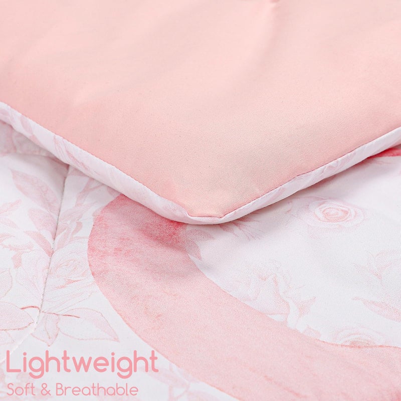 DAYEEBALL 4 Piece Toddler Bedding Set, Ultra Soft and Breathable Toddler Comforter Sets for Boys Includes Quilted Comforter, Fitted Sheet, Flat Sheet and Pillowcase, Pink Bow - Image 5