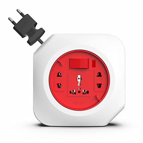 Fybros Crystal Square 2 Pin Extension Cord,Power Strip with International Sockets Extension Board,6 AMP Output, 2 Year Warranty, 5 Meter Heavy Duty Cable, Surge and Spike Guard - Made in India - Image 1