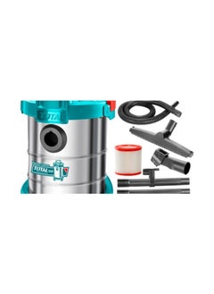 TOTAL Super Total Wet & Dry Vacuum Cleaner - 12L Capacity, 800W Power, Metal Tank, HEPA Filter, 2-in-1 Brush, Flexible Hose for Home & Office Cleaning  - Image 2