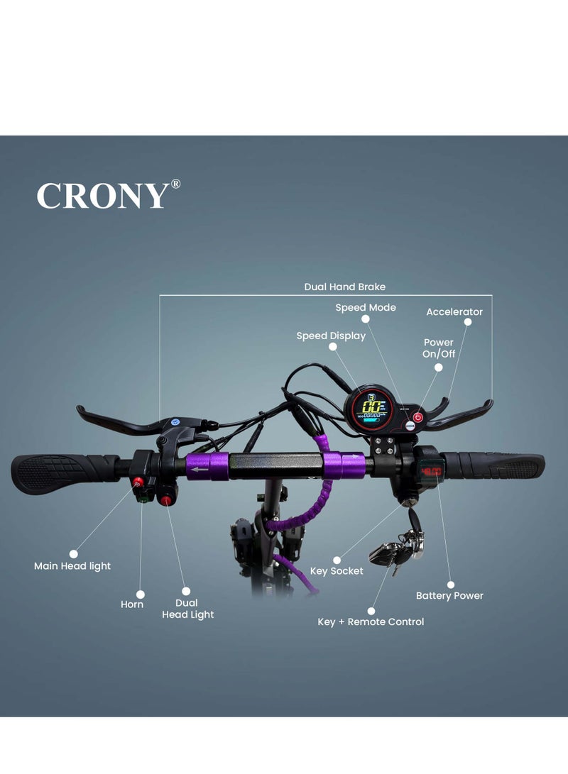 V10  Pro Fast Speed Electric Scooter 1200W Motor 36V Battery Triple Led Headlamps,10"Off Road Wide Tyres，All-Terrain,Dual Suspension, Dual Hydraulic Disc Brakes Ebike, Easy Foldable, Portable Commuter E-Scooter for Adults & Kids, 120KG Load Skateboard, 21KG Aluminum frame,Urban Mobility，Purple