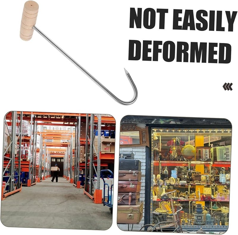 BESPORTBLE 2 حزمة من خطافات اللحم من نوع T من سبائك الألومنيوم مع مقبض للشواء والتدخين ومعالجة المطبخ - Image 5