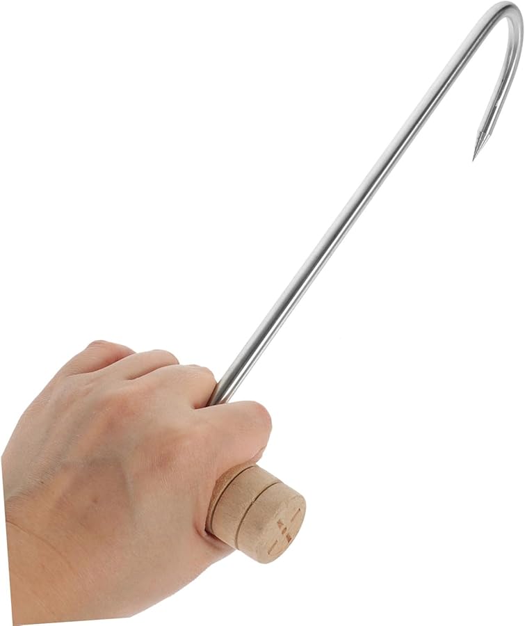 BESPORTBLE 2 حزمة من خطافات اللحم من نوع T من سبائك الألومنيوم مع مقبض للشواء والتدخين ومعالجة المطبخ - Image 4