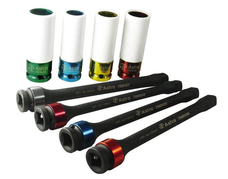 Astro Pneumatic Tool 78818 8-Piece Torque Limiting Extension And Protective Impact Socket Combo Set - Image 2