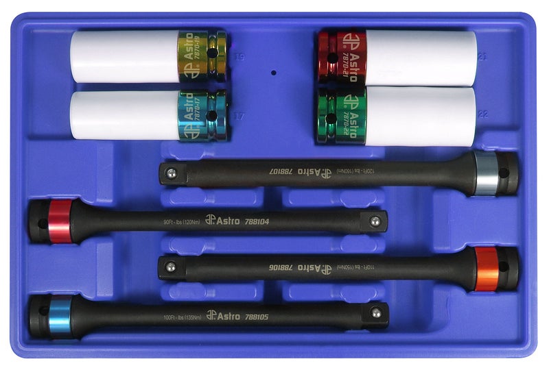 Astro Pneumatic Tool 78818 8-Piece Torque Limiting Extension And Protective Impact Socket Combo Set - Image 5