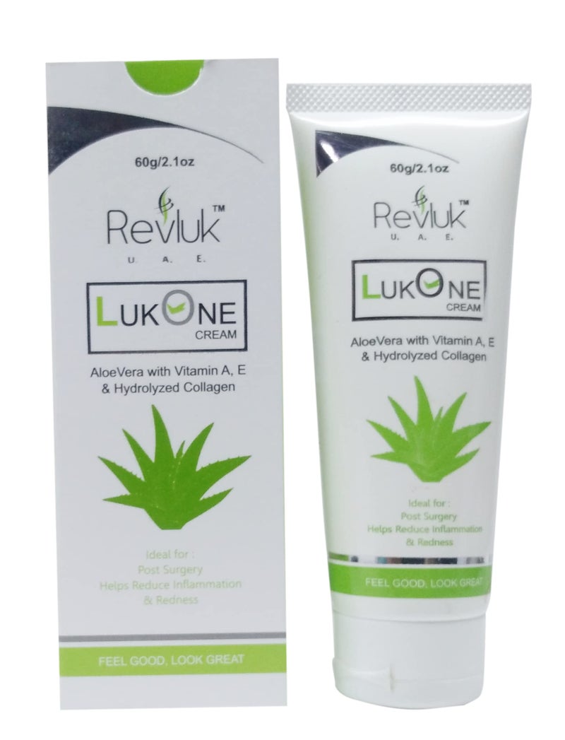 Revluk-Lukone Aloe Vera & Vitamin E Cream - Soothing Relief for Dry, Itchy Skin | Hydrating, Healing Moisturizer for Sensitive Skin | 60 gm - Image 2