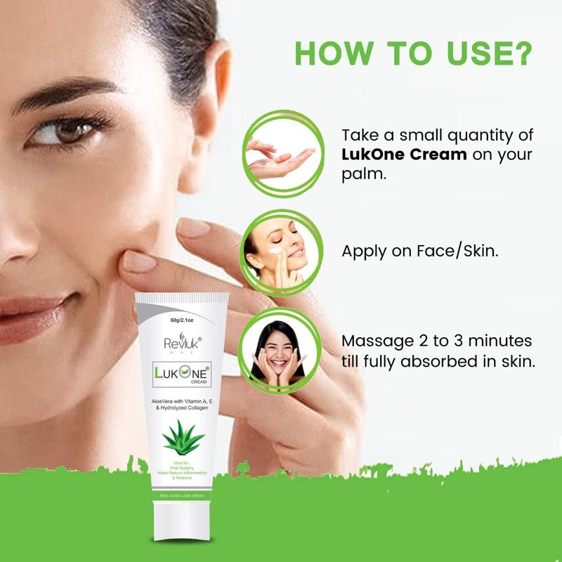 Revluk-Lukone Aloe Vera & Vitamin E Cream - Soothing Relief for Dry, Itchy Skin | Hydrating, Healing Moisturizer for Sensitive Skin | 60 gm - Image 5