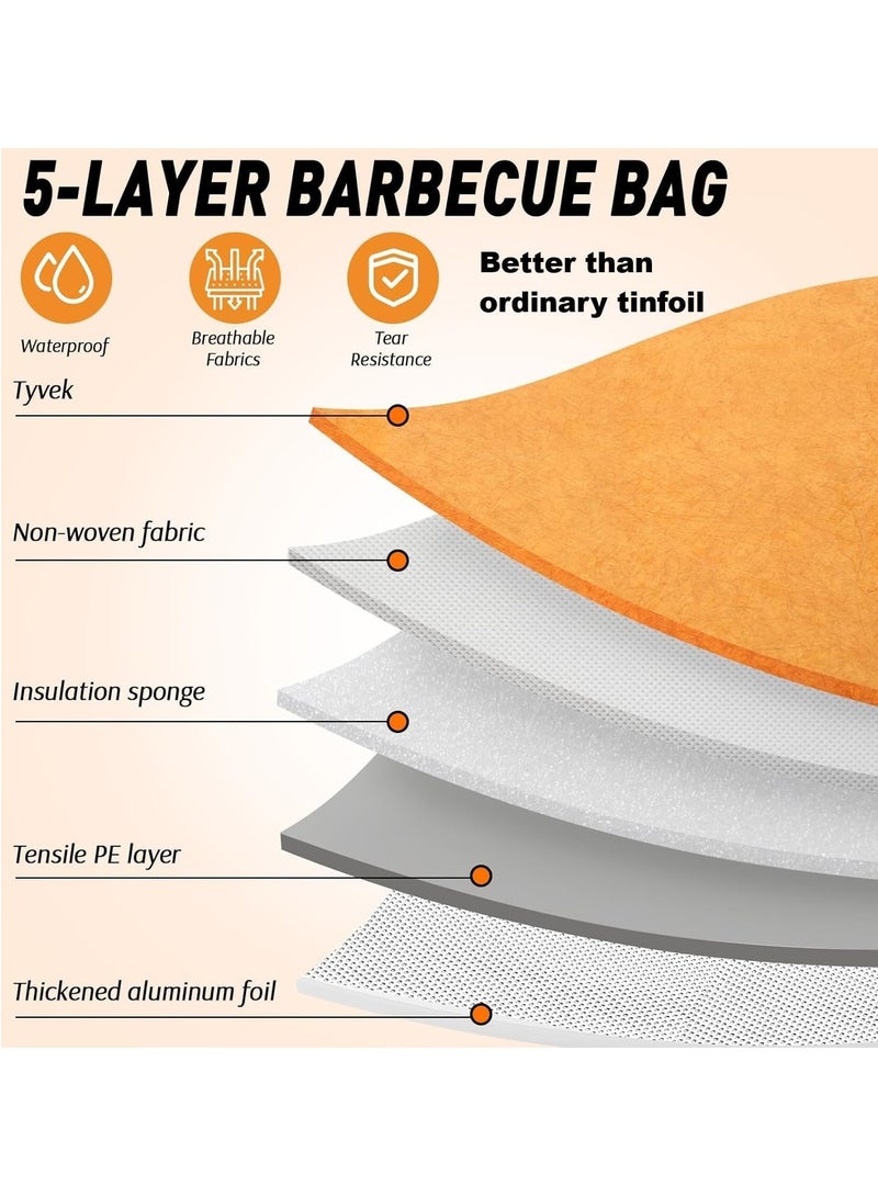 Smoked stove compatible barbecue blanket, reusable pellet smoked meat insulated rest bag, wide mouth for big beef brisket/beef, a gift for men's fathers  - Image 4