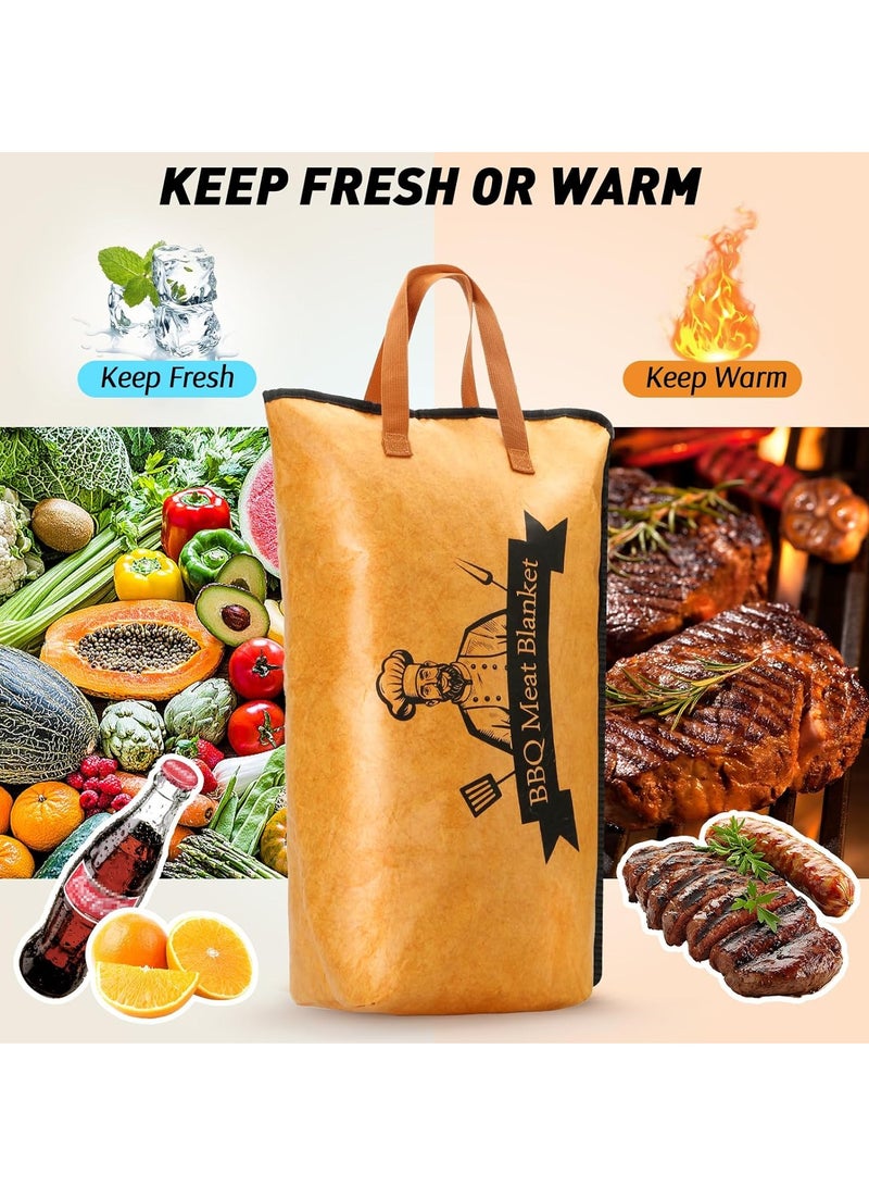 Smoked stove compatible barbecue blanket, reusable pellet smoked meat insulated rest bag, wide mouth for big beef brisket/beef, a gift for men's fathers  - Image 5