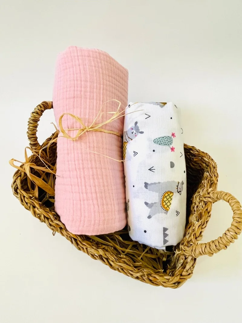 جونييروس 2 Pieces 4 Layers and 2 Layers Multi-Purpose Muslin Cloth Cover Blanket